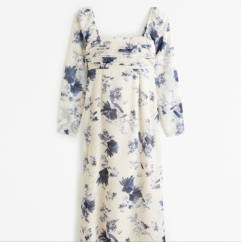Emerson Chiffon Long-Sleeve Midi Dress